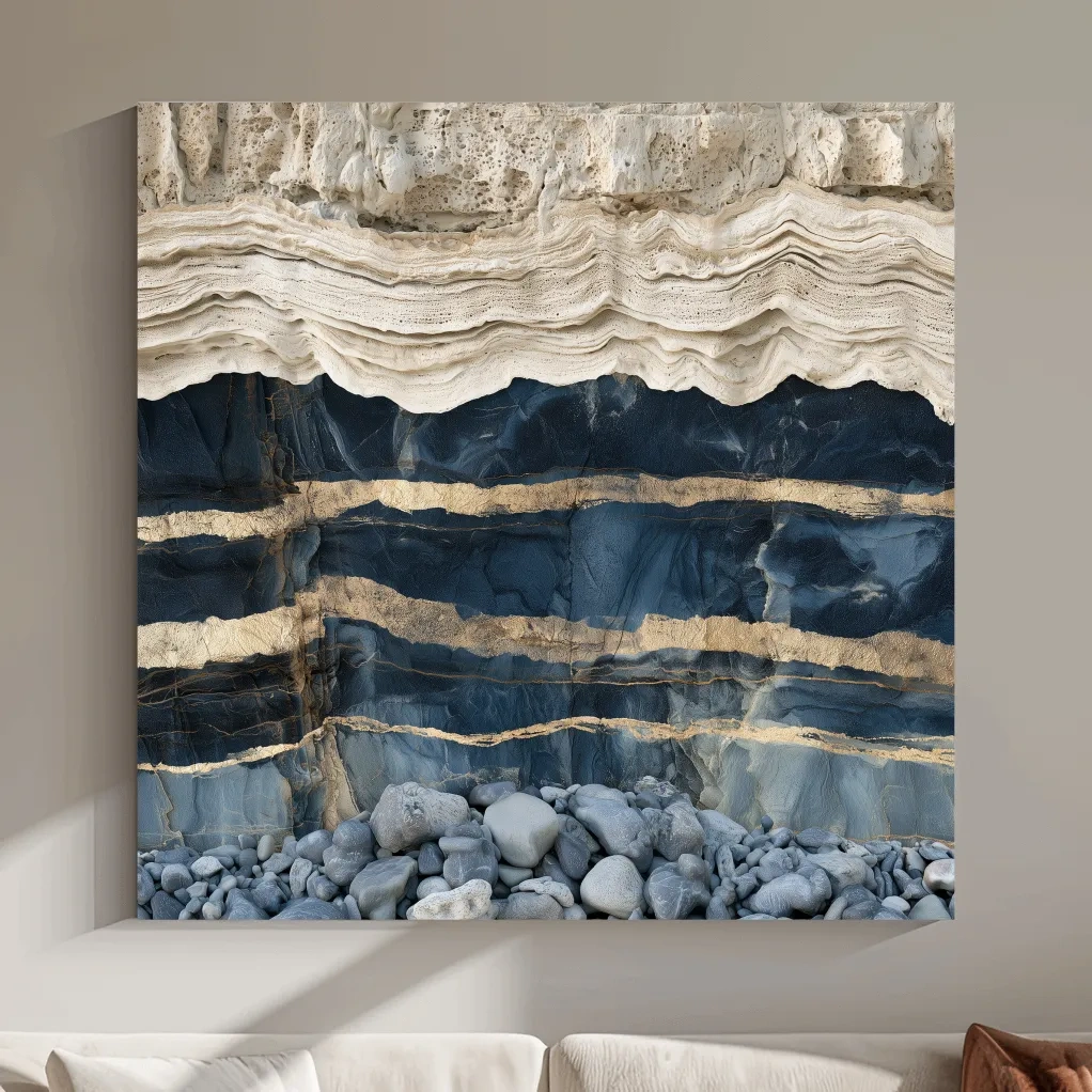Layered Stone Strata Design - Natural Elements Wall Art