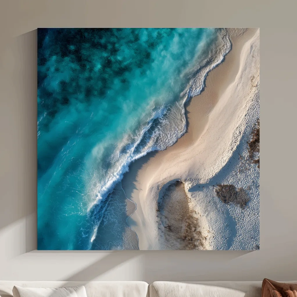 Aerial Tropical Shoreline Photo - Coastal Wall Art