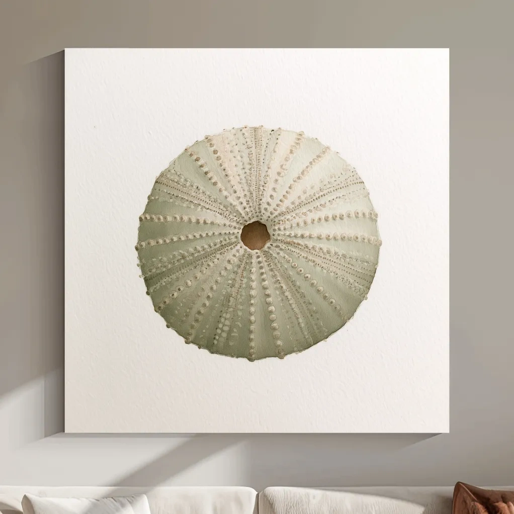 Minimalist Sea Urchin Watercolour - Hamptons Marine Life Wall Art