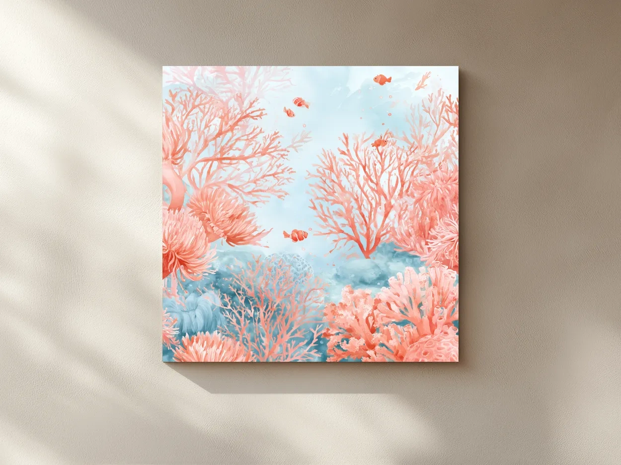 Coral Reef Clownfish Watercolour - Dreamy Marine Life Wall Art