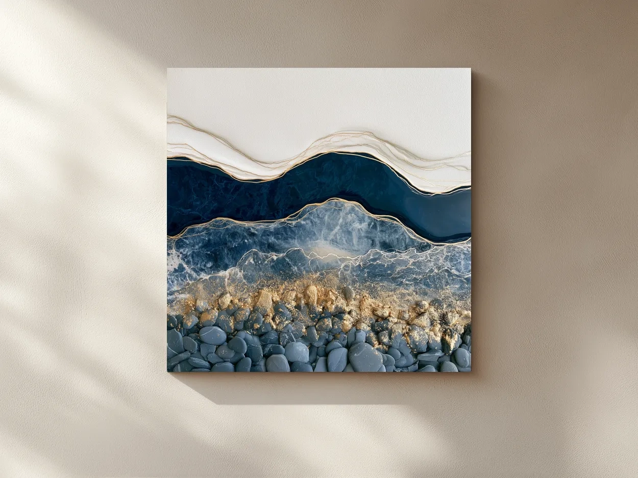 Layered Stone Strata Design - Abstract Natural Elements Wall Art