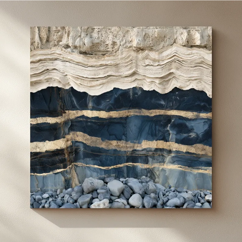 Layered Stone Strata Design - Natural Elements Wall Art