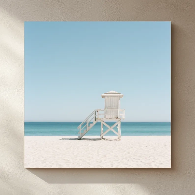 Minimalist Lifeguard Tower - Hamptons Photographic Wall Art