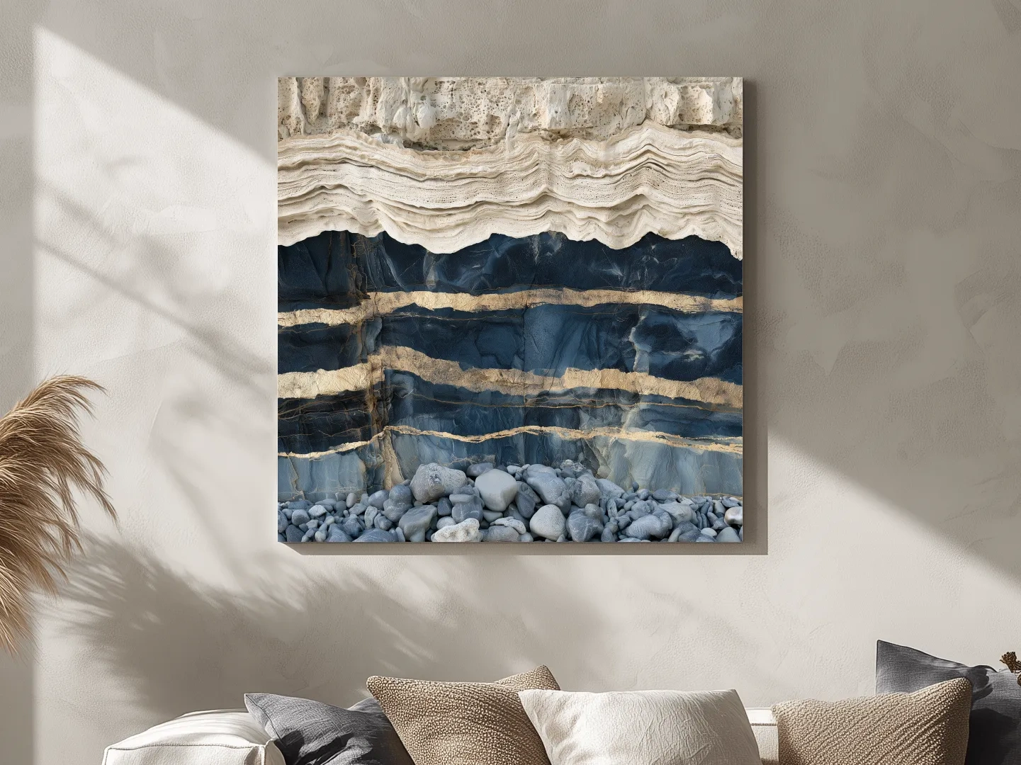 Layered Stone Strata Design - Natural Elements Wall Art
