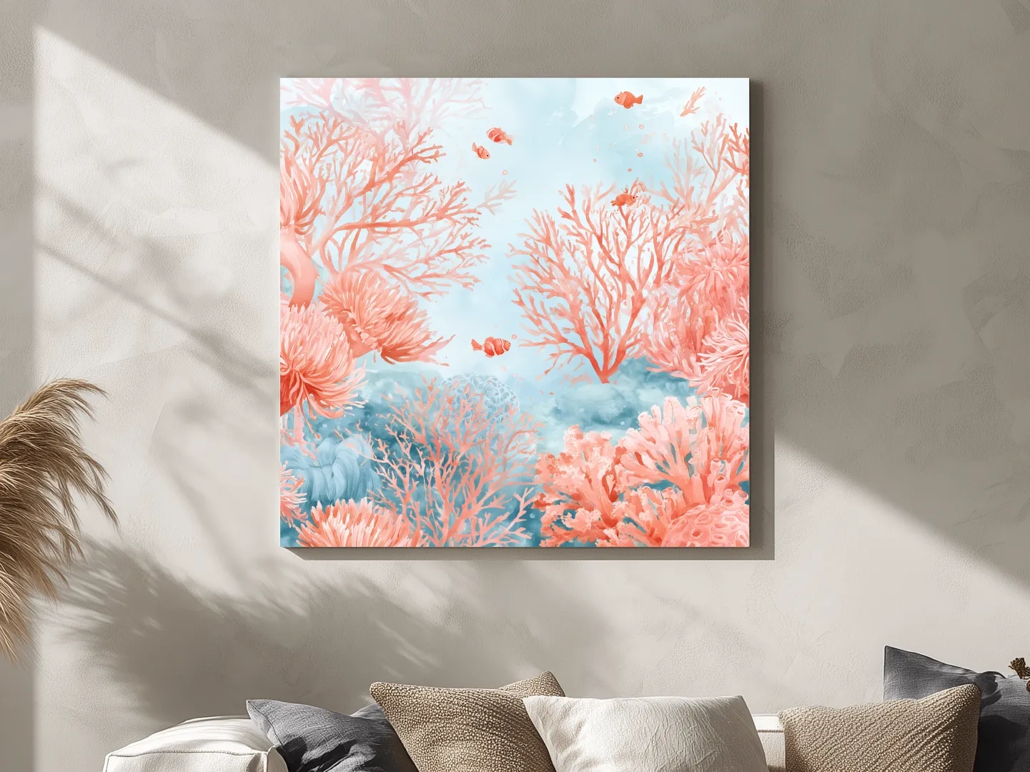Coral Reef Clownfish Watercolour - Dreamy Marine Life Wall Art