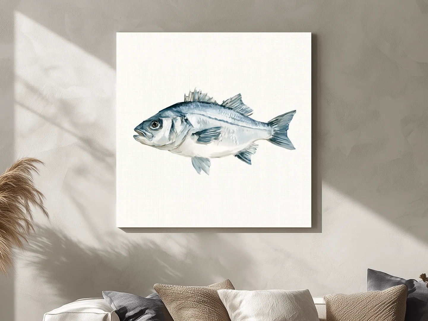 Hamptons Coastal Fish Watercolour - Minimalist Marine Life Wall Art
