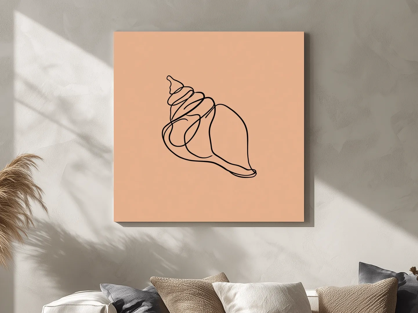 Minimalist Seashell Line Illustration - Boho Coastal Wall Art