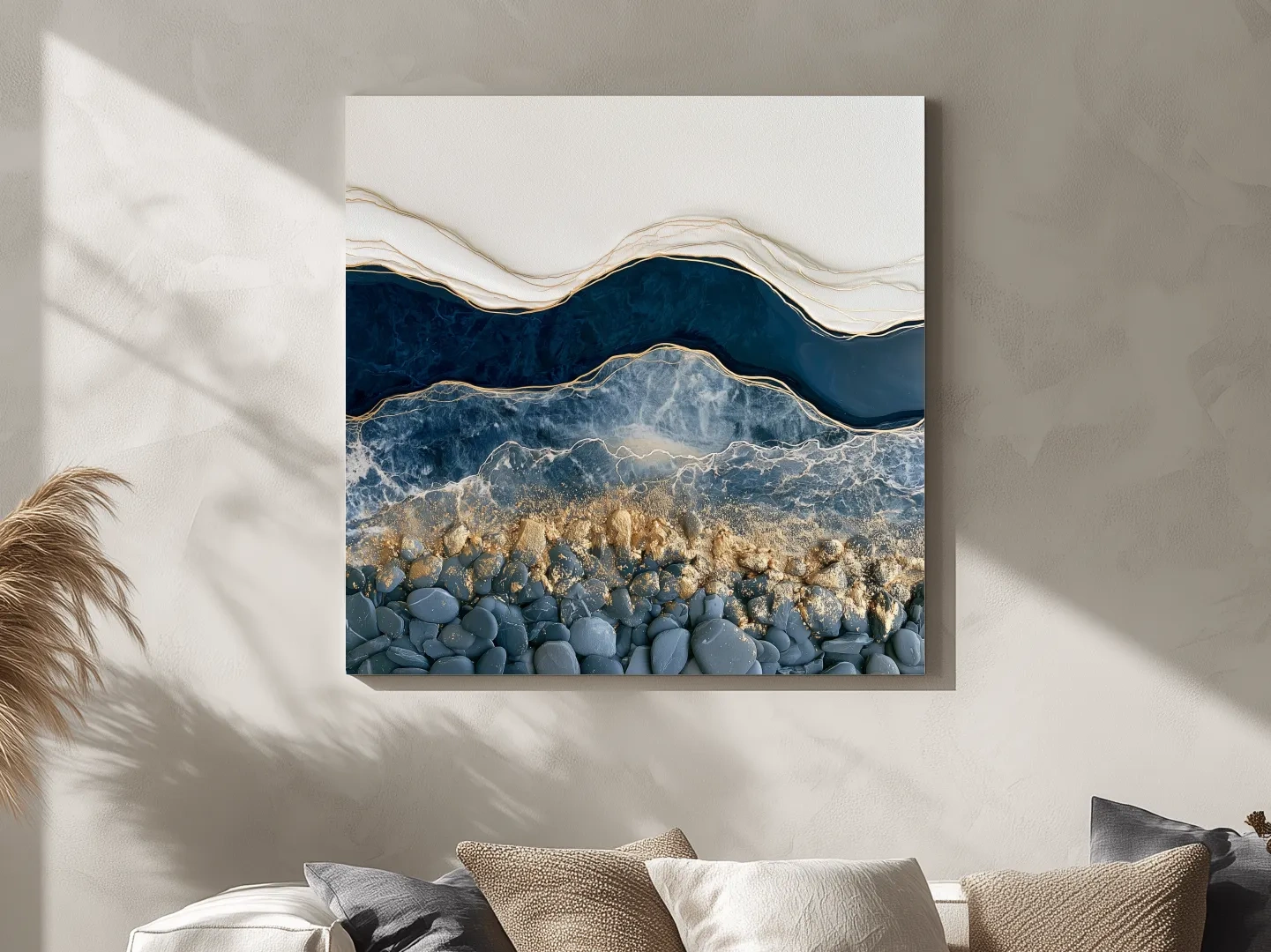 Layered Stone Strata Design - Abstract Natural Elements Wall Art