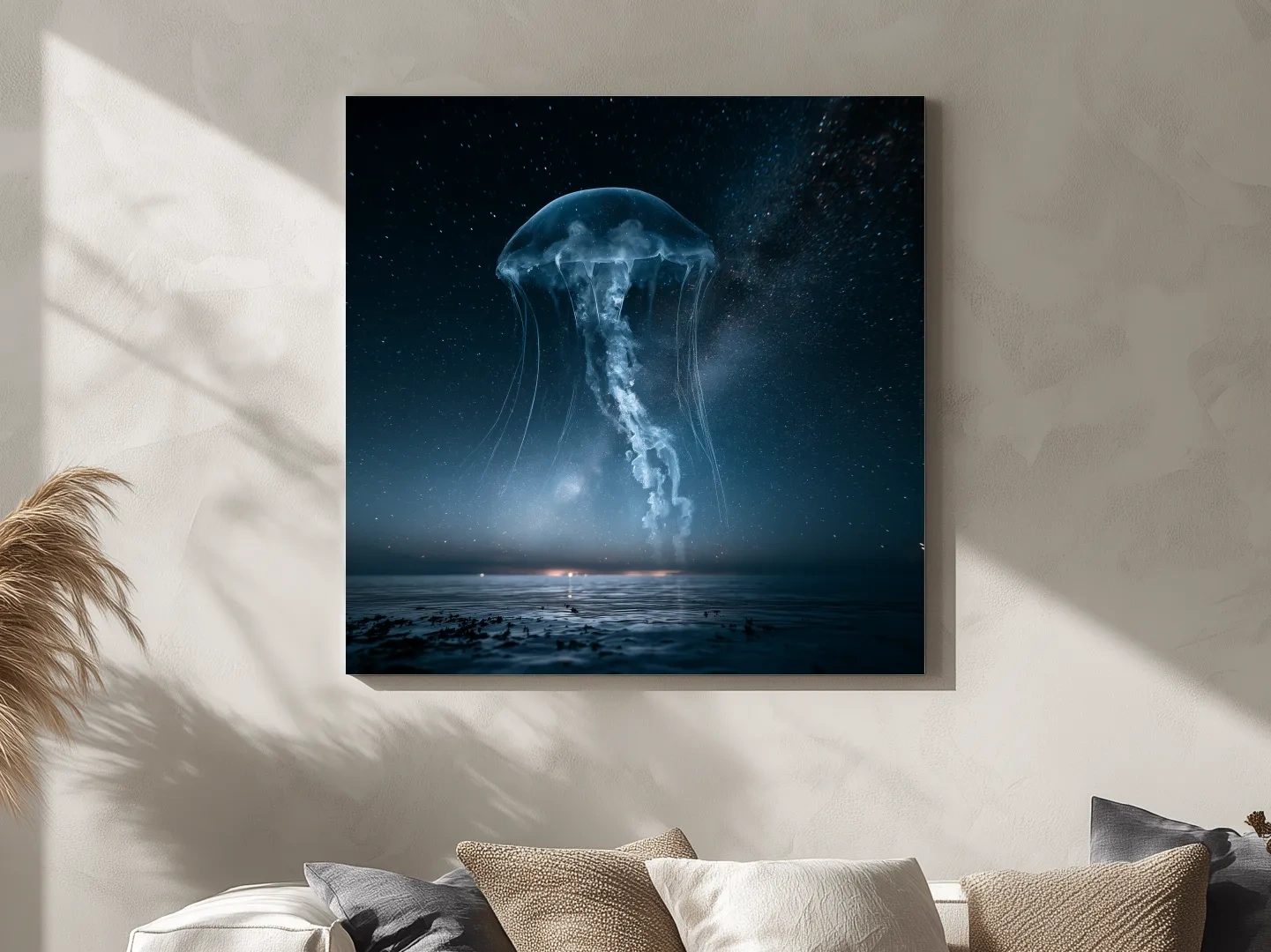 Surreal Jellyfish Double Exposure - Photographic Marine Life Wall Art