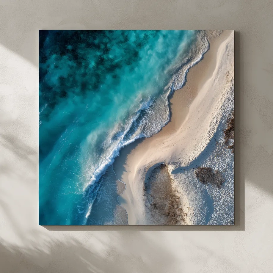 Aerial Tropical Shoreline Photo - Coastal Wall Art