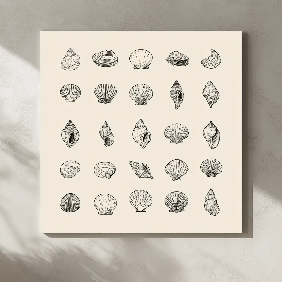 Minimalist Seashell Collection - Vector Ocean Wall Art