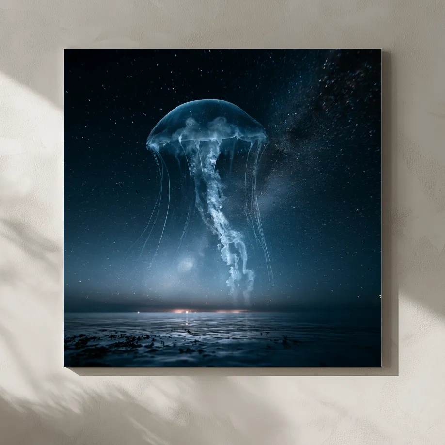 Surreal Jellyfish Double Exposure - Photographic Marine Life Wall Art