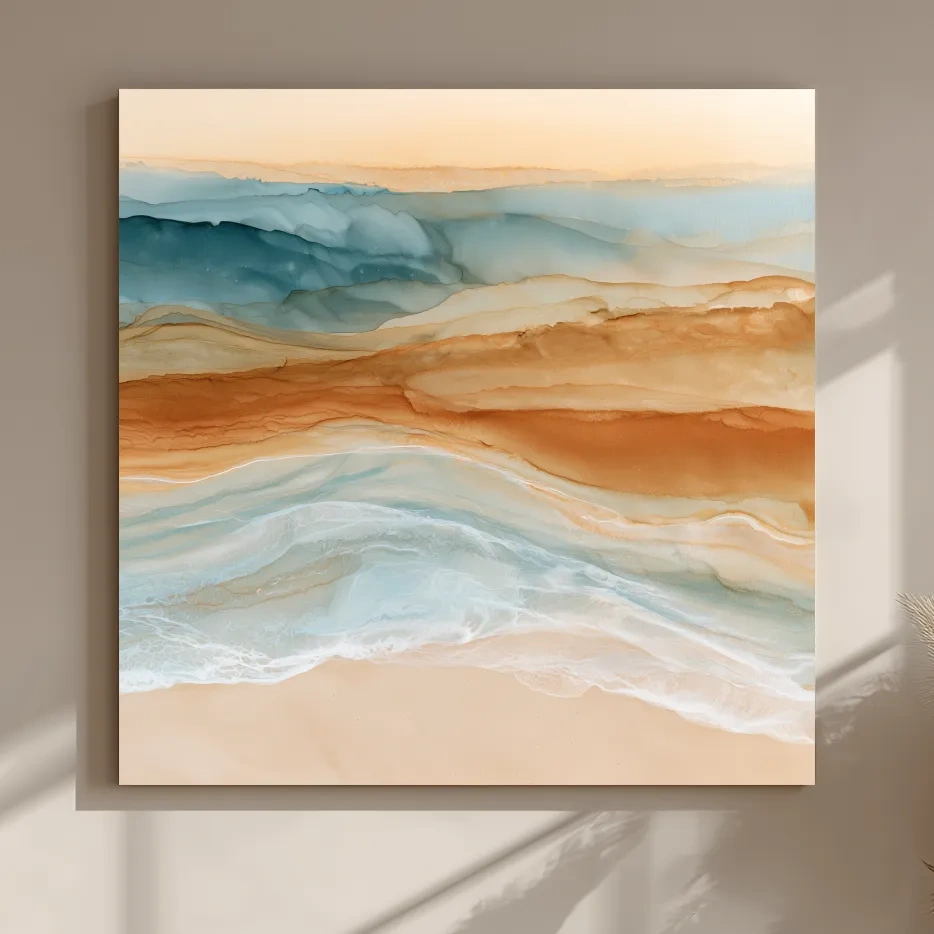 Abstract Watercolour Beach Landscape - Boho Coastal Wall Art