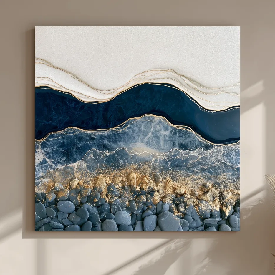 Layered Stone Strata Design - Abstract Natural Elements Wall Art