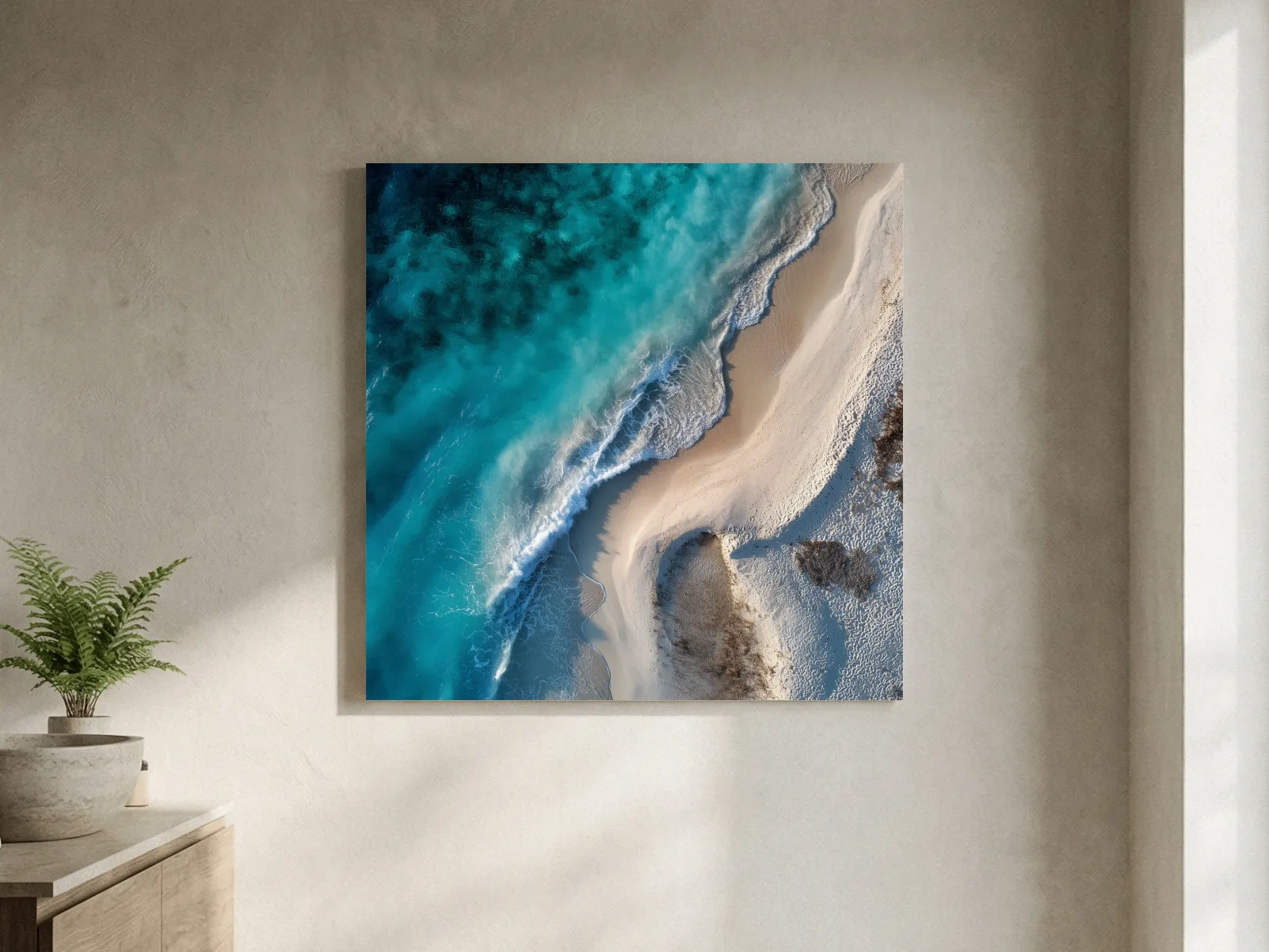 Aerial Tropical Shoreline Photo - Coastal Wall Art
