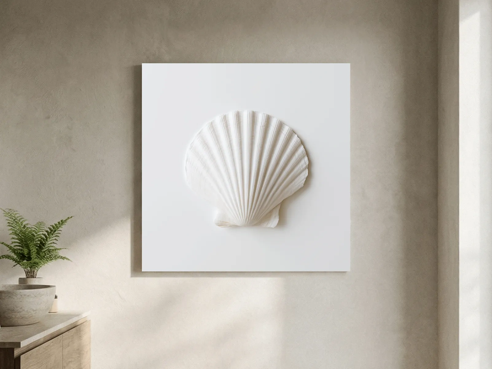 Minimalist Scallop Shell - Hamptons Photographic Wall Art