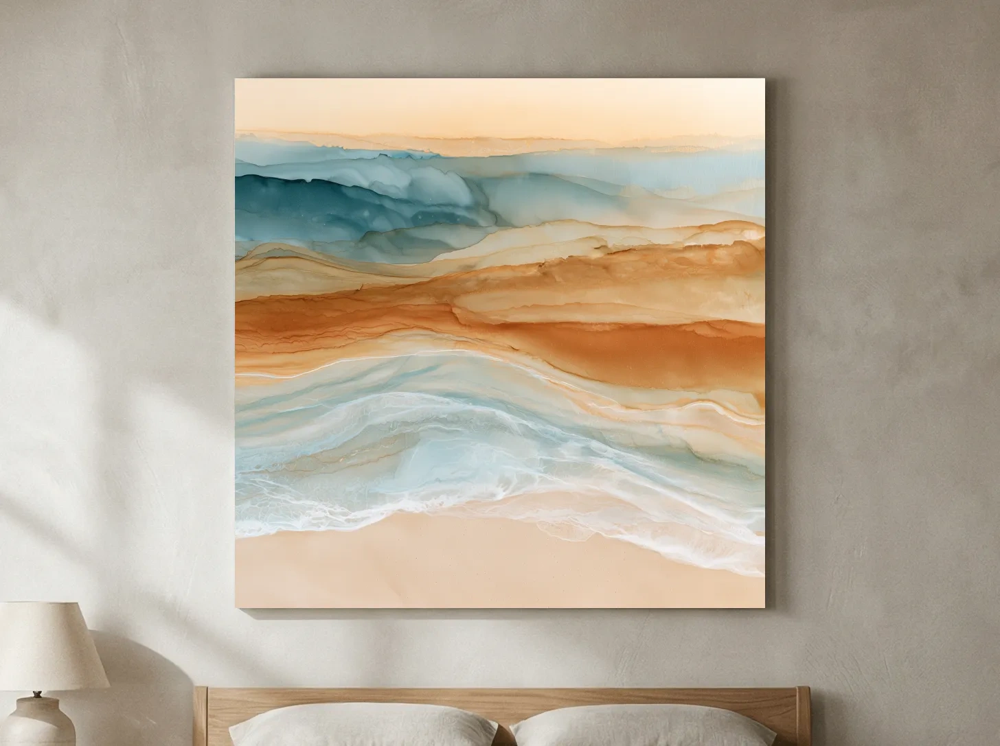Abstract Watercolour Beach Landscape - Boho Coastal Wall Art