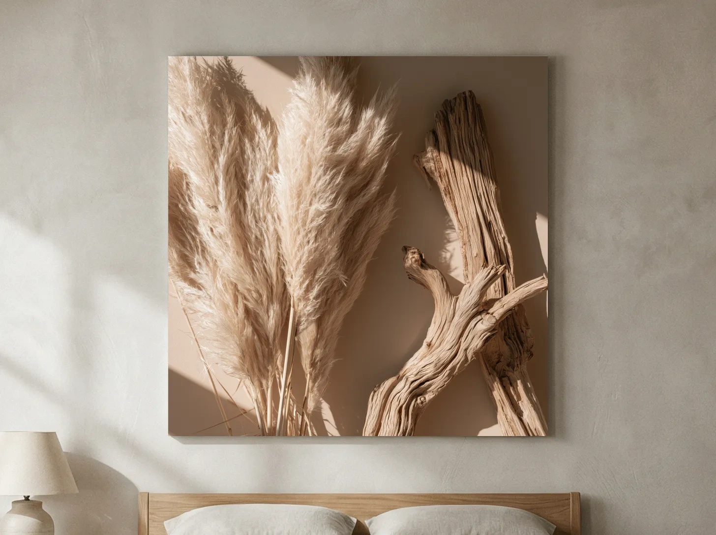 Boho Pampas Grass &amp; Driftwood - Photographic Botanical Wall Art