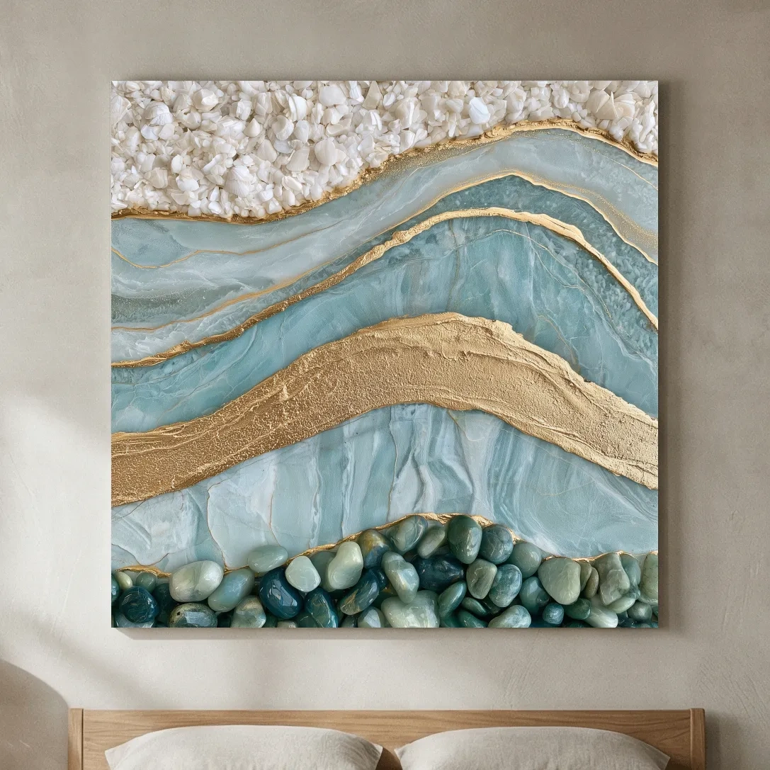 Sea Glass Pebble And Stone Strata - Abstract Natural Elements Wall Art