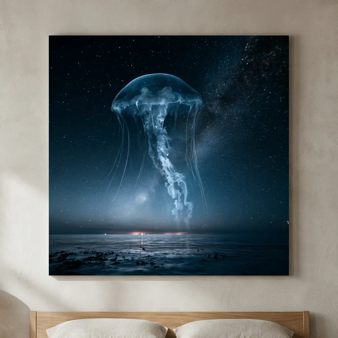 Surreal Jellyfish Double Exposure - Photographic Marine Life Wall Art
