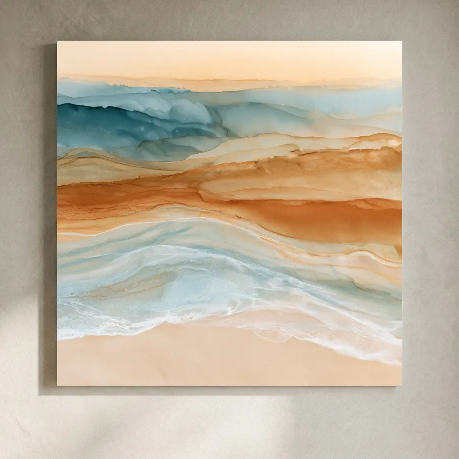 Abstract Watercolour Beach Landscape - Boho Coastal Wall Art