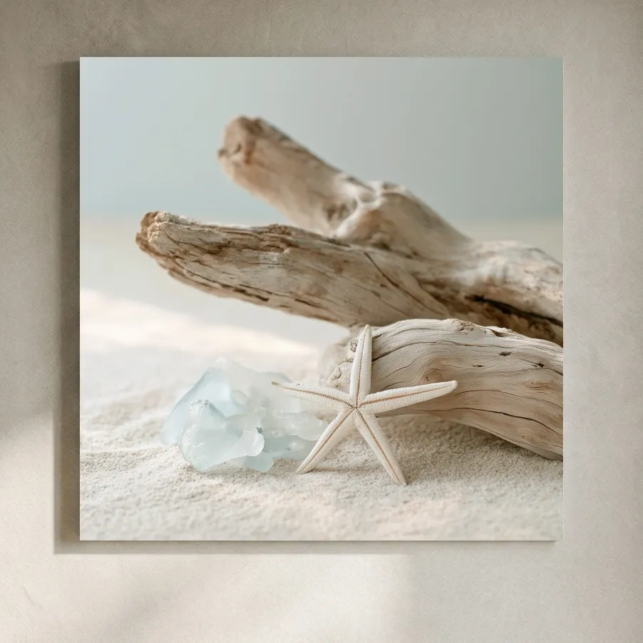 Driftwood Starfish Sea Glass - Photographic Beach Still Life Art