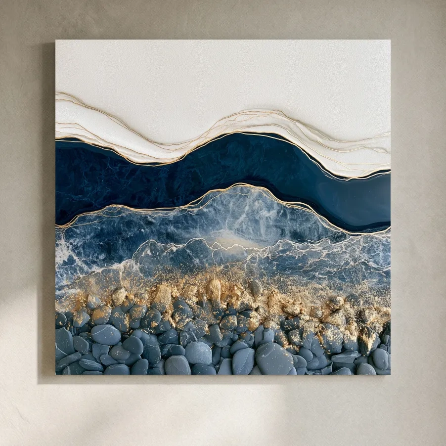 Layered Stone Strata Design - Abstract Natural Elements Wall Art