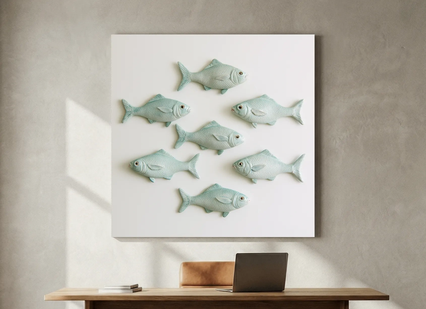 Minimalist Hamptons School of Fish - Photographic Marine Life Wall Art