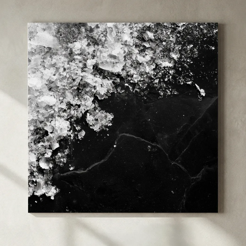 Sea Salt Crystal Macro - Monochrome Photographic Wall Art