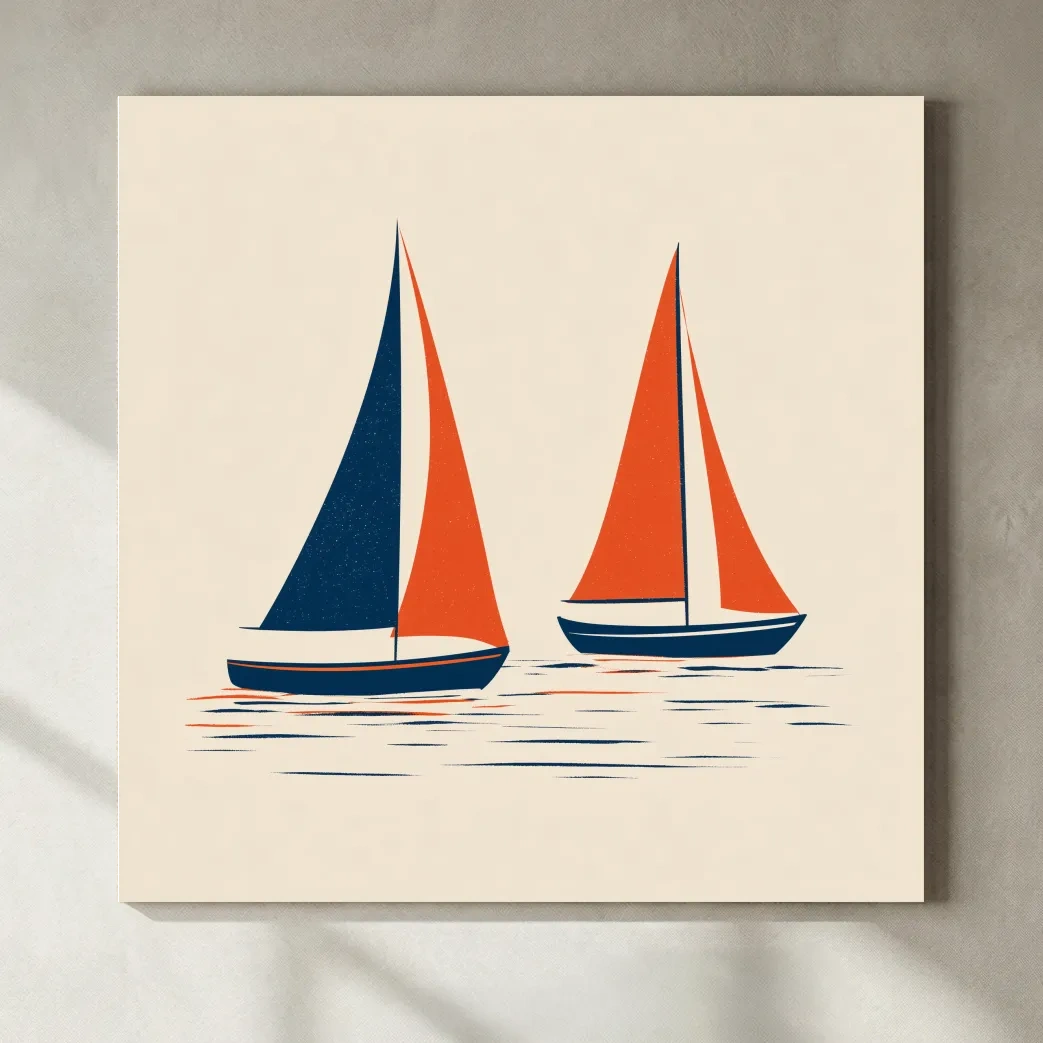 Minimalist Sailboat Illustration - Scandinavian Nautical Wall Art