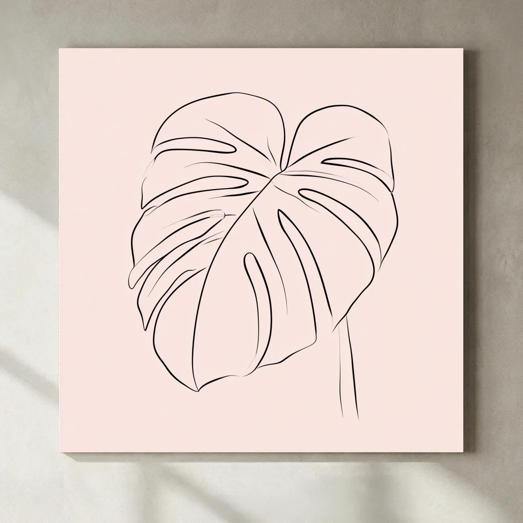 Minimalist Monstera Leaf Vector - Boho Botanical Wall Art