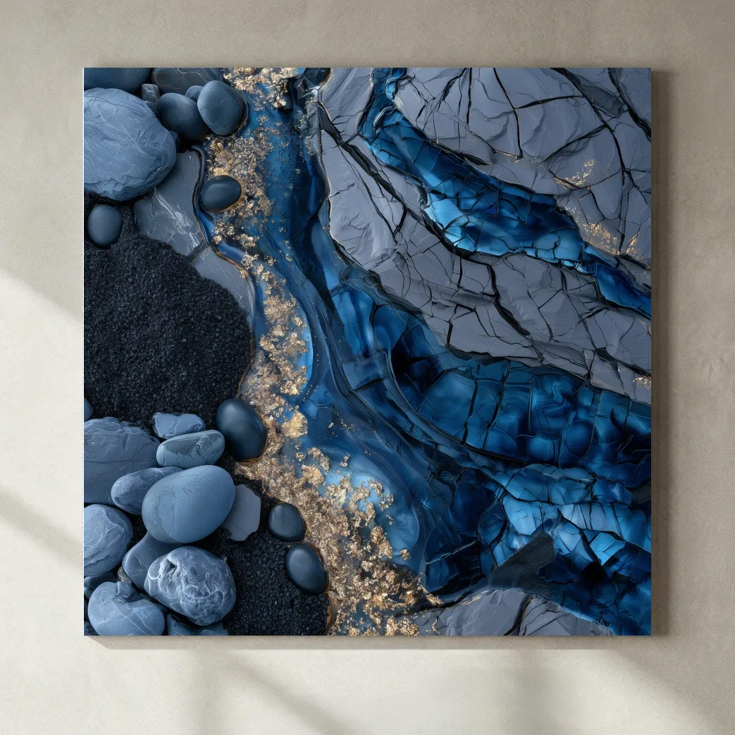 Agate Geode Pebble Strata Design - Abstract Natural Stone Wall Art