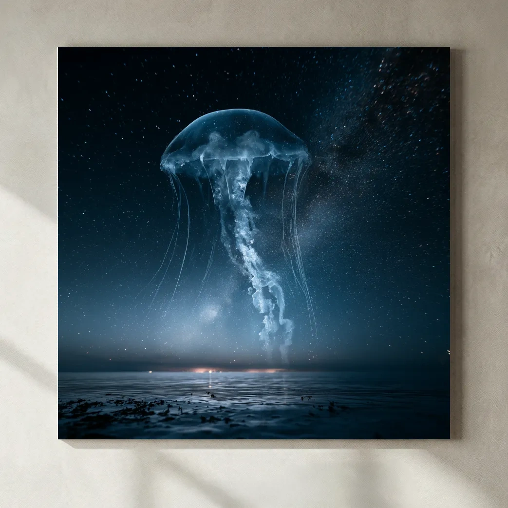 Surreal Jellyfish Double Exposure - Photographic Marine Life Wall Art