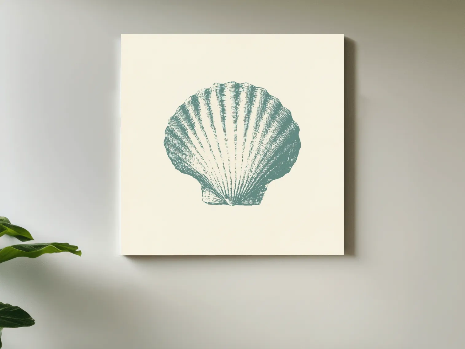 Hamptons Scallop Shell Illustration - Minimalist Coastal Wall Art
