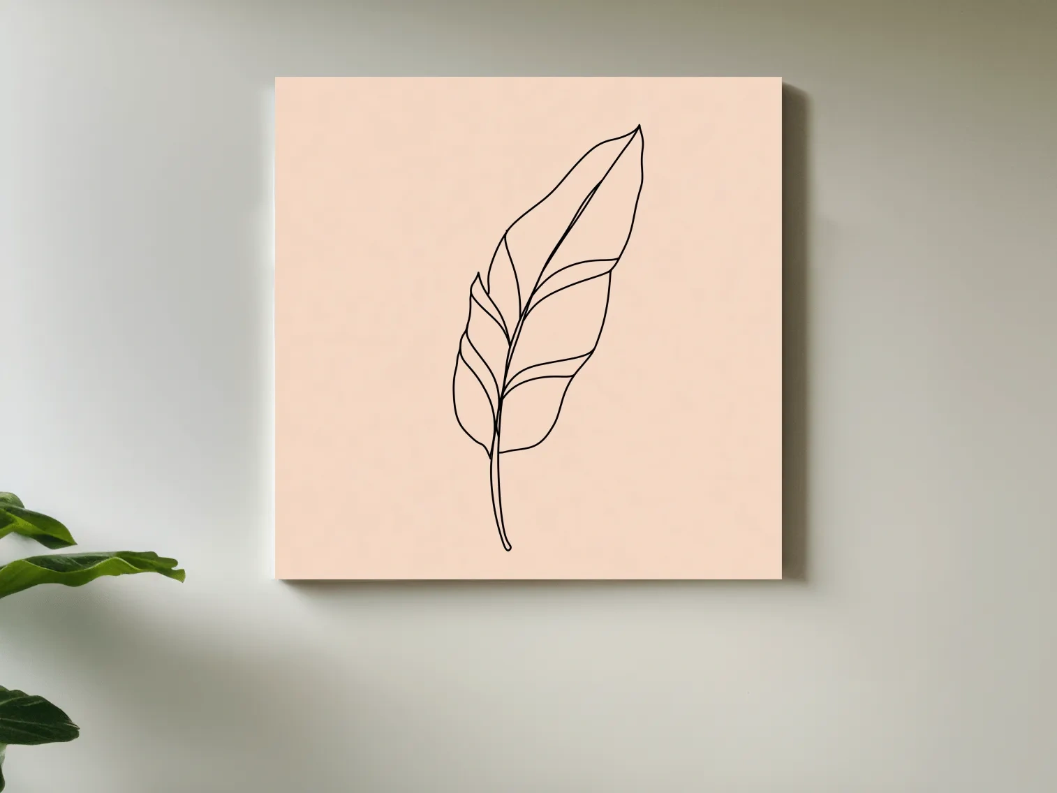 Minimalist Banana Leaf Line Art - Boho Botanical Illustration Wall Art