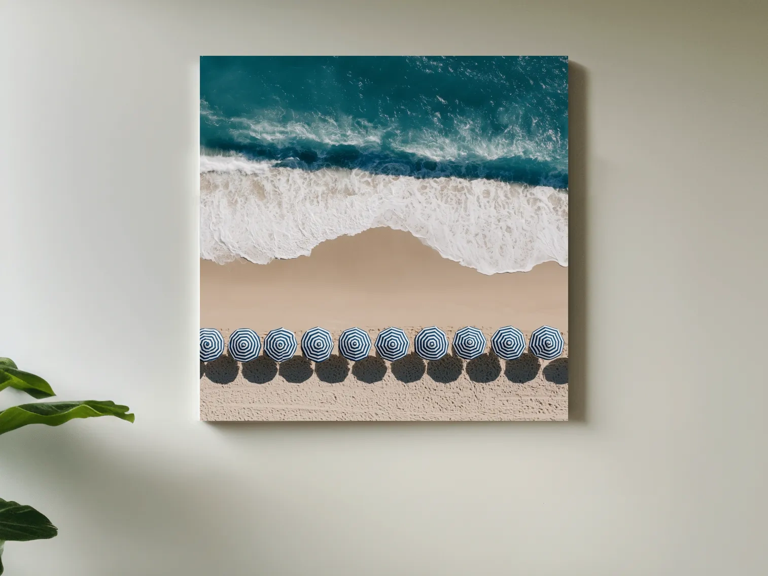 Aerial Beach Umbrellas - Tropical Photographic Wall Art