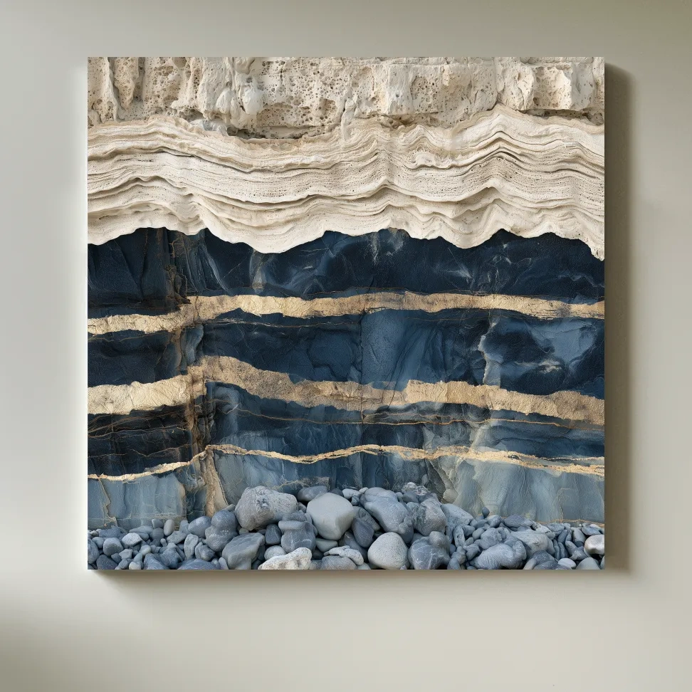 Layered Stone Strata Design - Natural Elements Wall Art