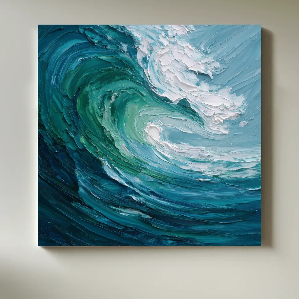 Crashing Wave Painting - Abstract Ocean Wall Art