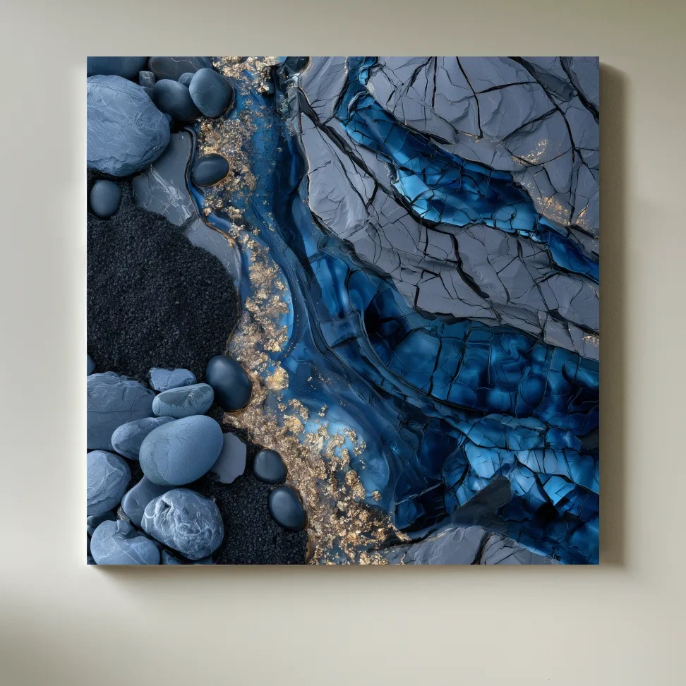 Agate Geode Pebble Strata Design - Abstract Natural Stone Wall Art