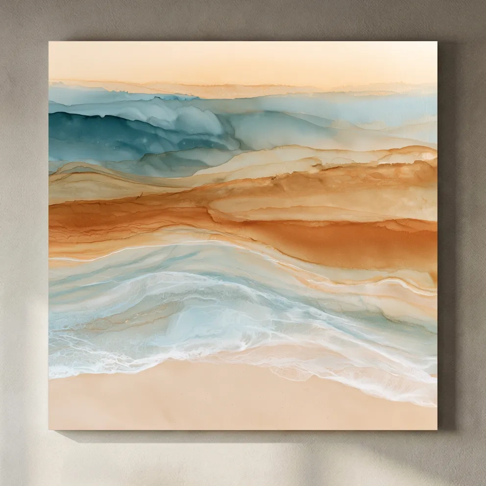 Abstract Watercolour Beach Landscape - Boho Coastal Wall Art