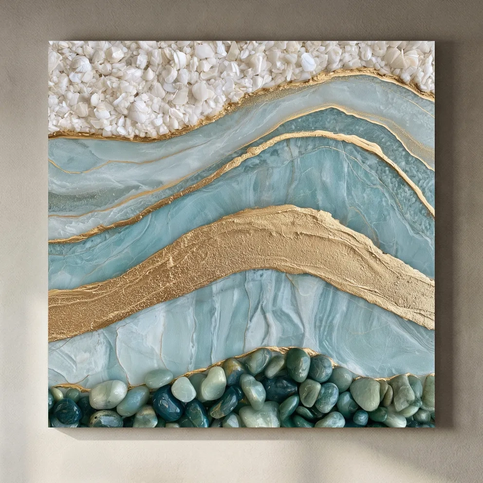 Sea Glass Pebble And Stone Strata - Abstract Natural Elements Wall Art