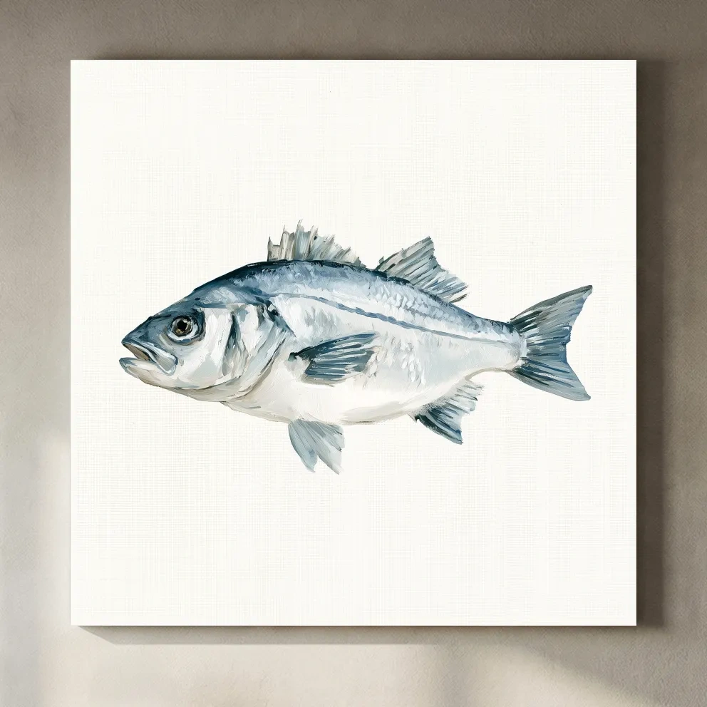 Hamptons Coastal Fish Watercolour - Minimalist Marine Life Wall Art