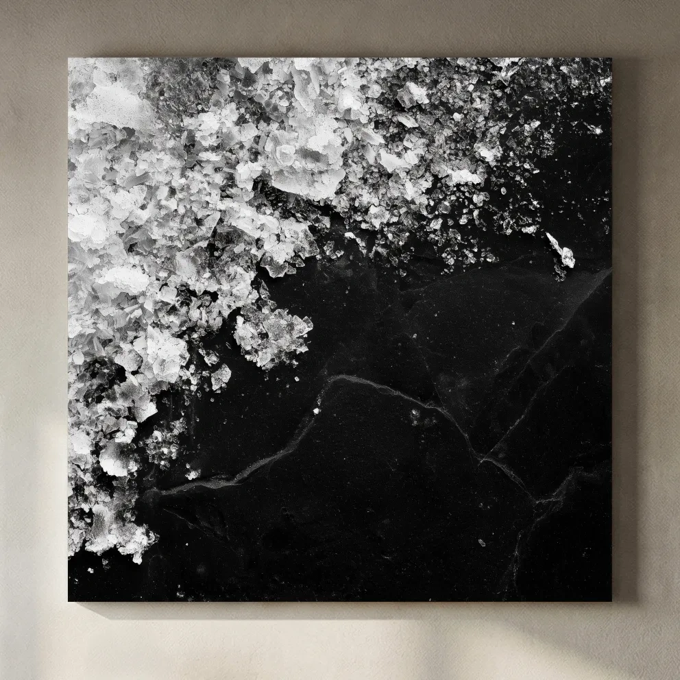 Sea Salt Crystal Macro - Monochrome Photographic Wall Art