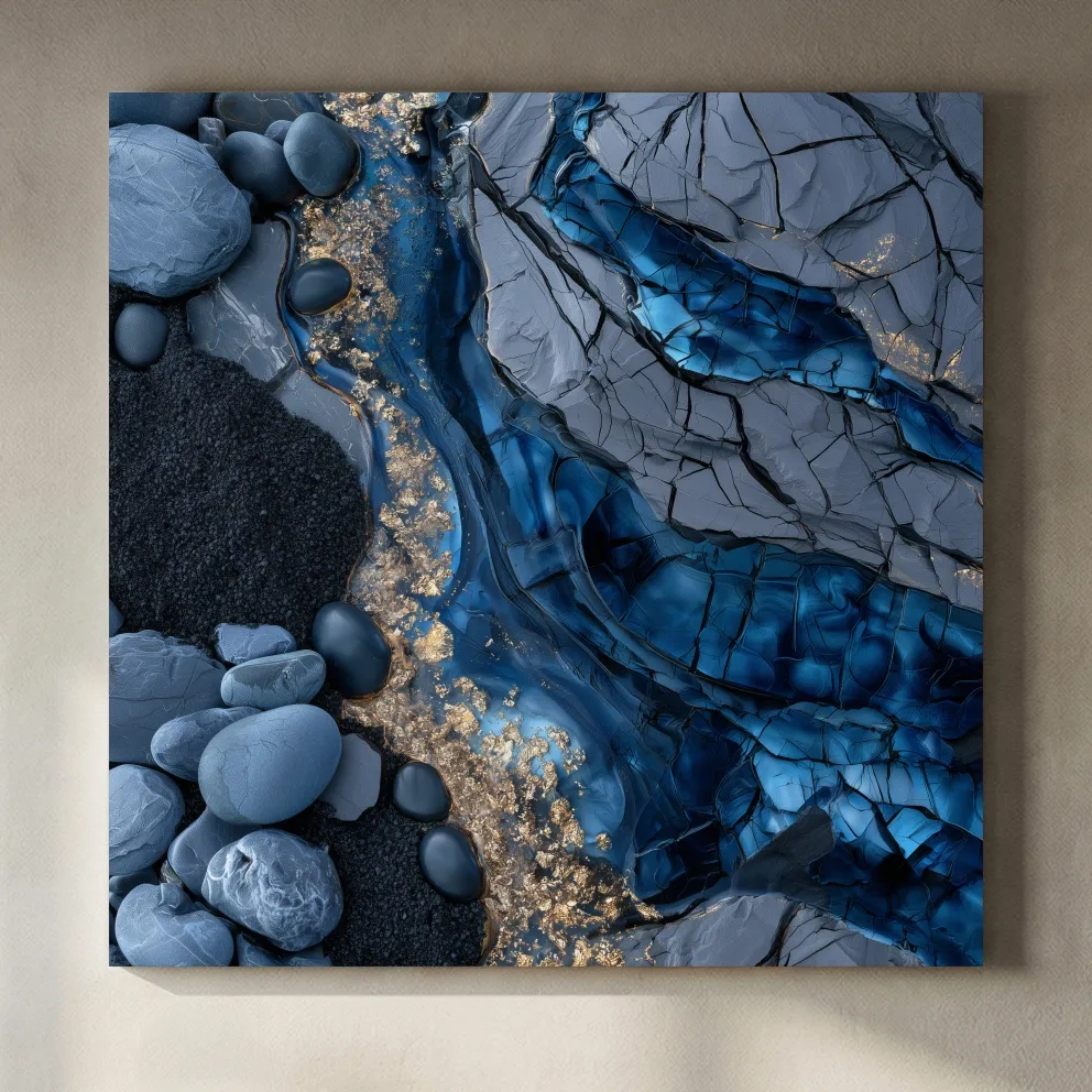 Agate Geode Pebble Strata Design - Abstract Natural Stone Wall Art