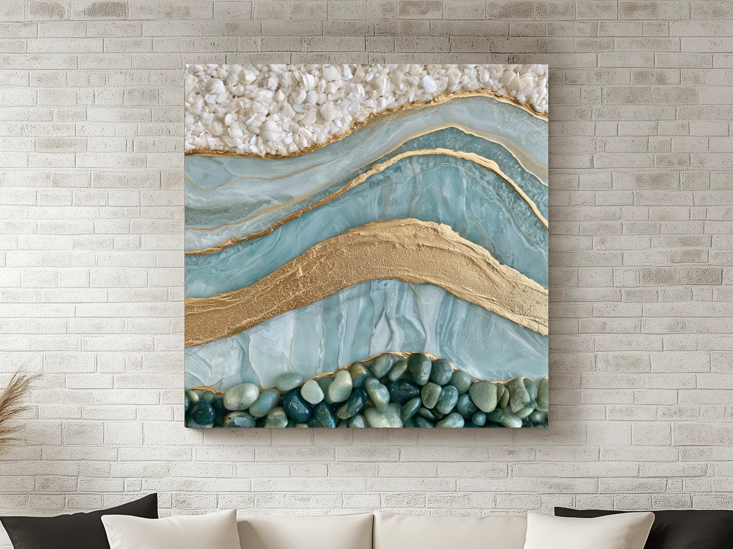 Sea Glass Pebble And Stone Strata - Abstract Natural Elements Wall Art