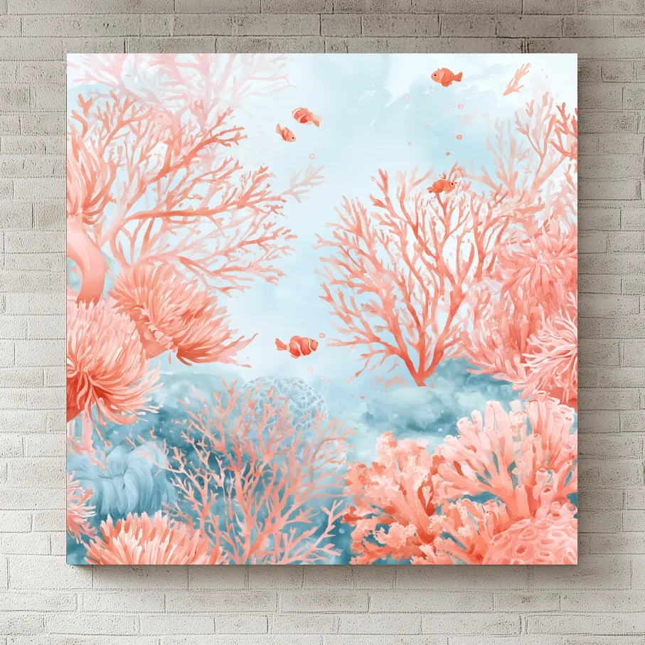 Coral Reef Clownfish Watercolour - Dreamy Marine Life Wall Art