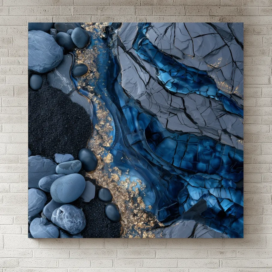 Agate Geode Pebble Strata Design - Abstract Natural Stone Wall Art