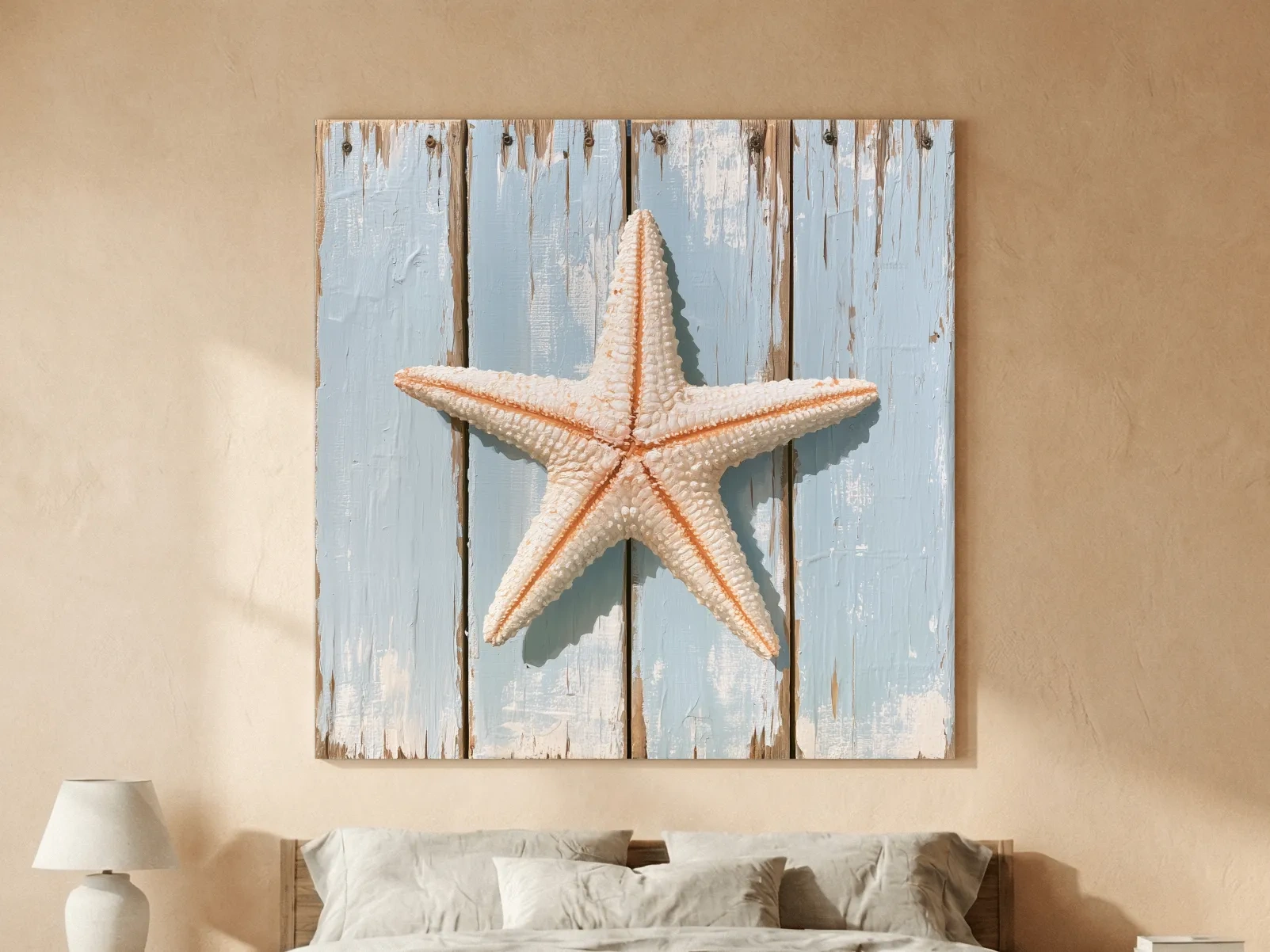 Rustic Starfish on Reclaimed Wood - Coastal Painting Wall Art