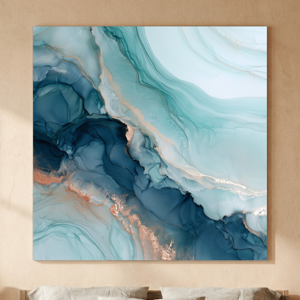 Abstract Agate Flow Design - Natural Mineral Wall Art