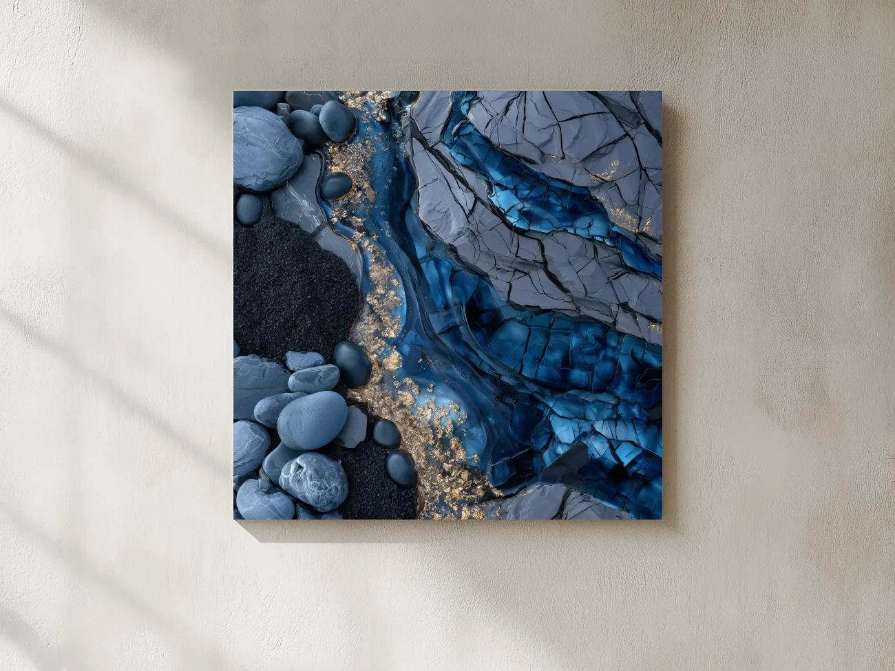 Agate Geode Pebble Strata Design - Abstract Natural Stone Wall Art